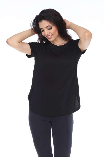 7250  Ladies Fancy Curved Side Short Sleeve Tee