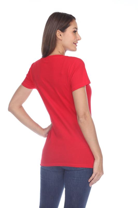 1003 Junior's Cap Sleeve Deep V Neck Tee