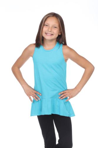 9013 Girl's Tied Racerback Ruffle Tank