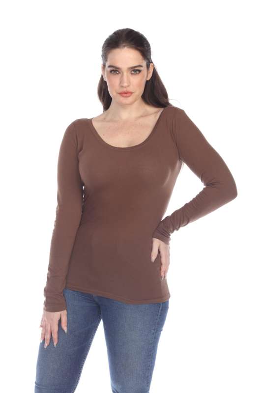 5101 Juniors Long Sleeve Scoop Neck Tee