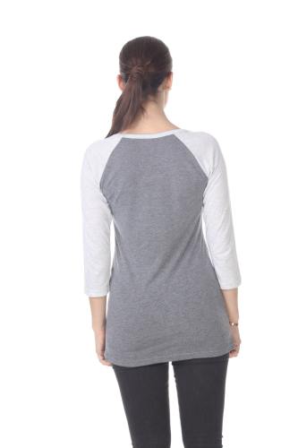 3206 Junior's Tri Blend 3/4 Contrast Sleeve Raglan