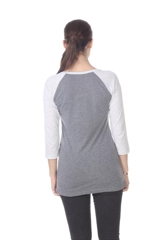 3206 Junior's Tri Blend 3/4 Contrast Sleeve Raglan