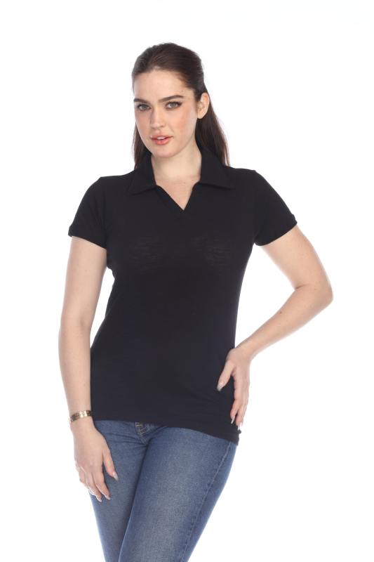 6052 Junior's Cotton Slub Short Sleeve Polo