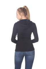 6101 Junior's Long Sleeve Waffle Thermal Hoodie