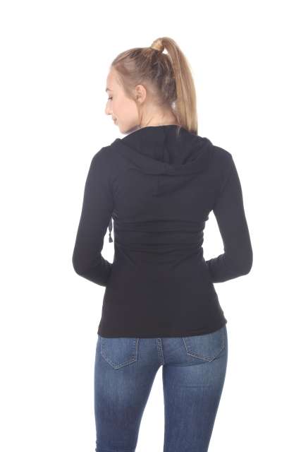 6101 Junior's Long Sleeve Waffle Thermal Hoodie
