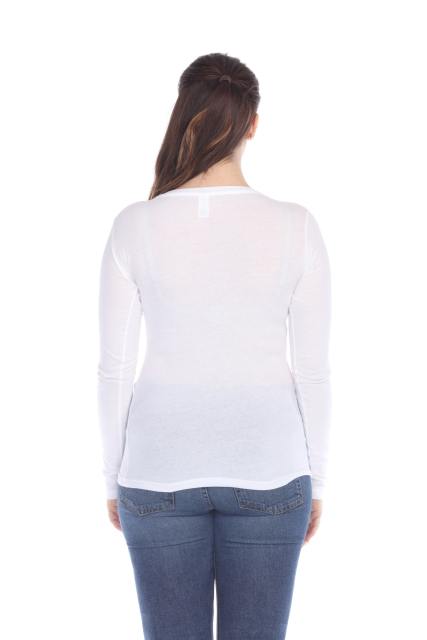 1103 Junior's Long Sleeve Tear Drop V-Neck Tee
