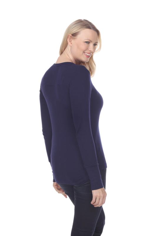 7610 Ladies Long Sleeve Crew Neck Tee With Exposed Thumb Cuff