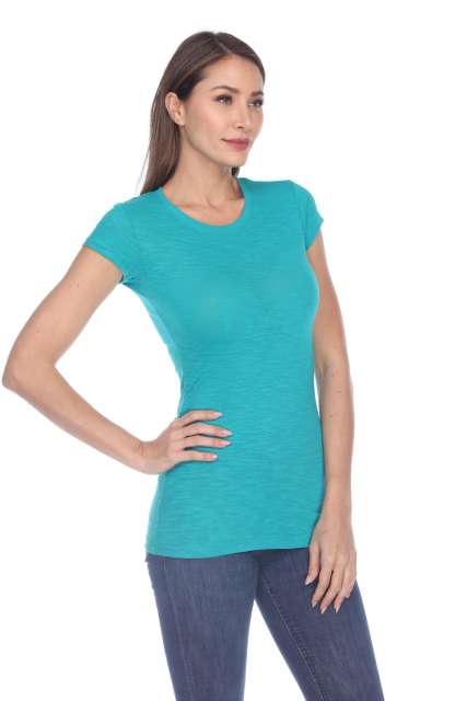 6050 Juniors Cap Sleeve Cotton Slub Tee