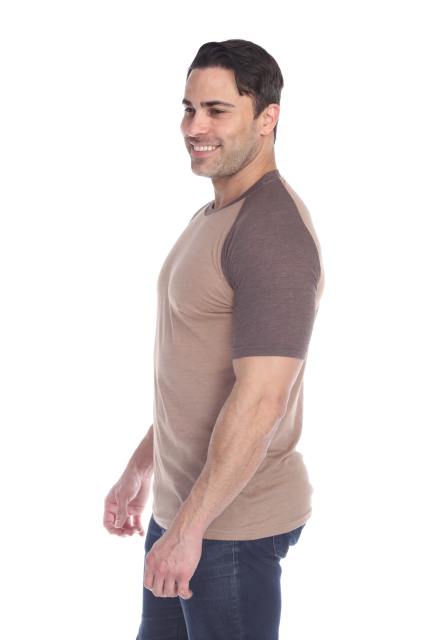 3601 Men's Short Sleeve CVC Blended Crew Neck Raglan
