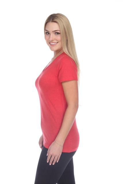 1203 Junior's Cotton Nub Short Sleeve Regular V-Neck Tee