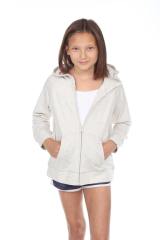 8902G Girls French Terry Llong Sleeve Zip Hoodie