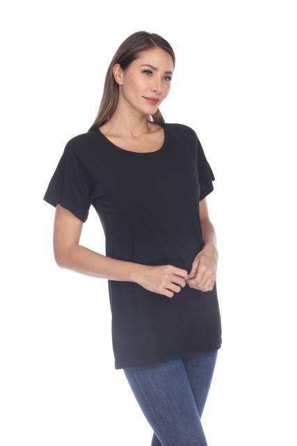 3002 Junior's Scoop Neck Short Sleeve Boxy Straight Tee