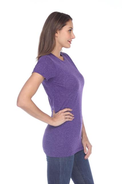 3800 Junior's Short Sleeve Poly Linen Crew Neck Tee