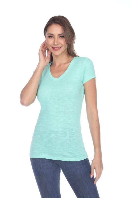 6053 Juniors Cap Sleeve Cotton Slub Tee