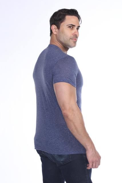 3700 Men's Poly Linen Blended Crewneck Tee