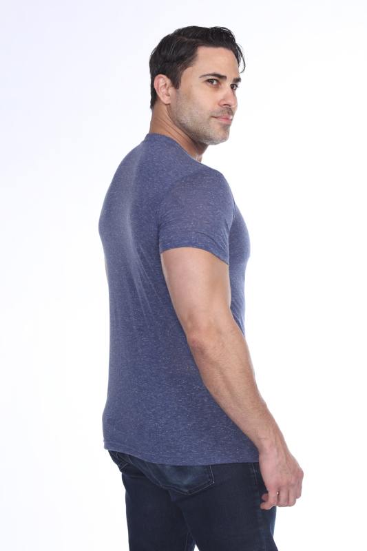 3700 Men's Poly Linen Blended Crewneck Tee