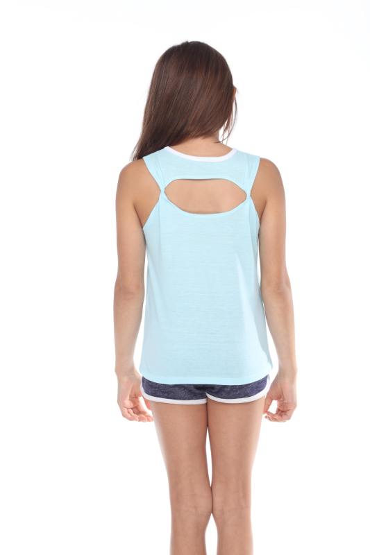 9210 Girls Twist Strap Open Back Tank