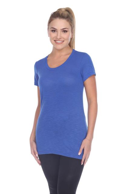 3400 Junior's Poly Rayon Slub Scoop Neck Tee