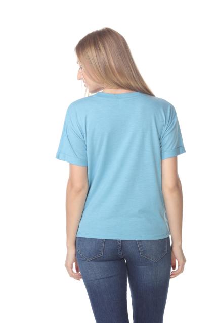 3216 Junior's Rolled Cuff Short Sleeve Boxy Tee