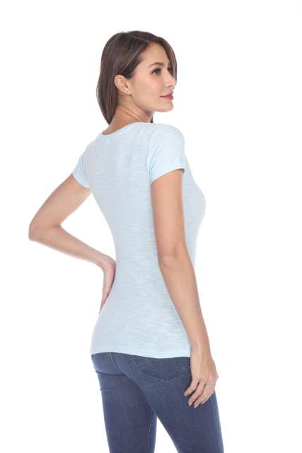 6053 Juniors Cap Sleeve Cotton Slub Tee