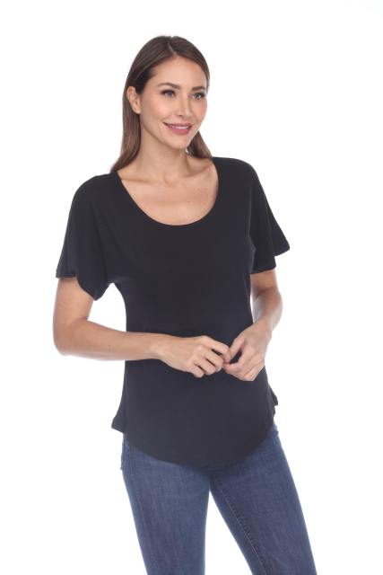 3905 Junior's Bamboo Blend Curve Hem Dolman