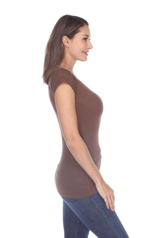 5001 Junior's Cap Sleeve Scoop Neck Tee