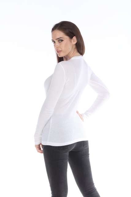 6100 Junior's Long Sleeve Thermal Crew Neck Tee