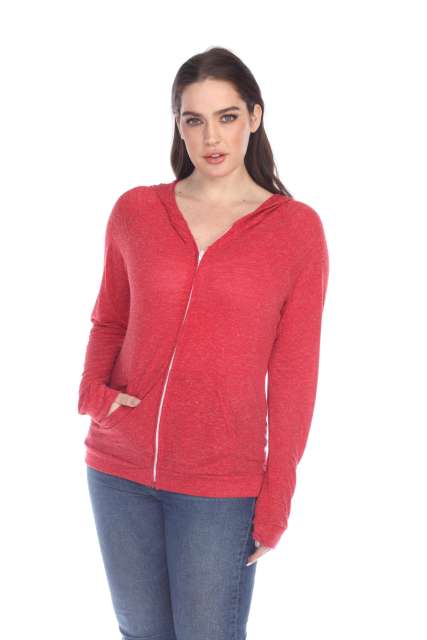 6153 Juniors Poly Linen Zip Hoodie