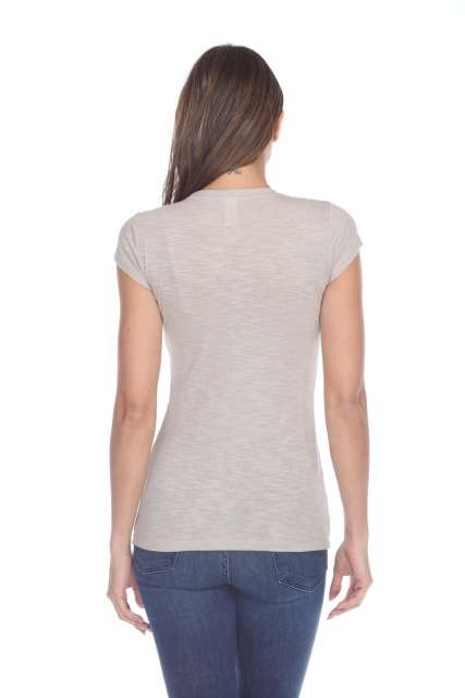 6050 Juniors Cap Sleeve Cotton Slub Tee
