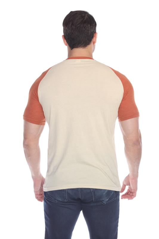 3601 Men's Short Sleeve CVC Blended Crew Neck Raglan