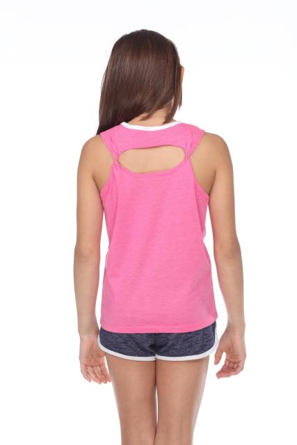 9210 Girls Twist Strap Open Back Tank