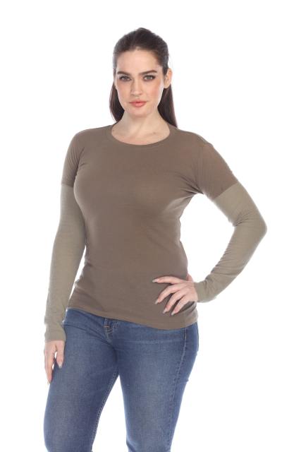 4160 Junior's Long Sleeve Jersey/Thermal 2-fer