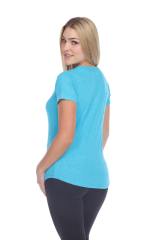 1201 Junior's Cotton Nub Scoop Neck Tee with Curve Hem