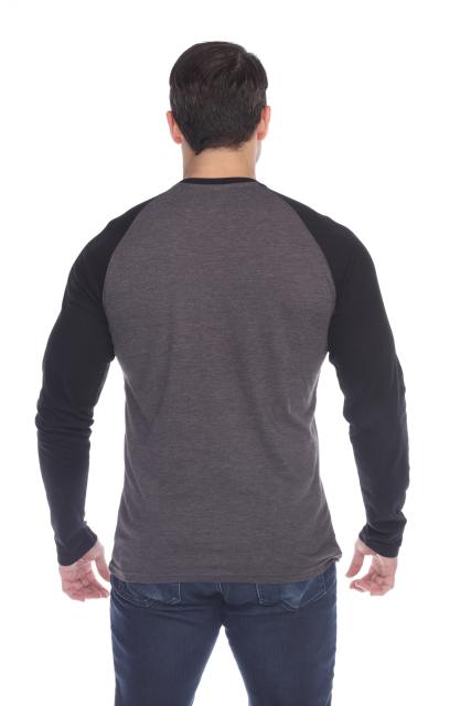 3701 Men's Long Sleeve CVC Blended Crew Neck Raglan