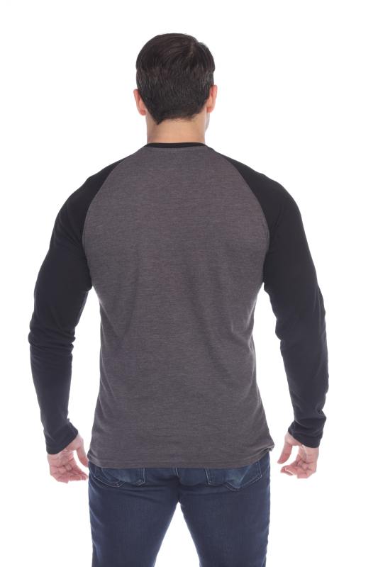 3701 Men's Long Sleeve CVC Blended Crew Neck Raglan