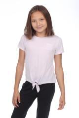9015 Girl's Tied Short Sleeve Pocket Tee