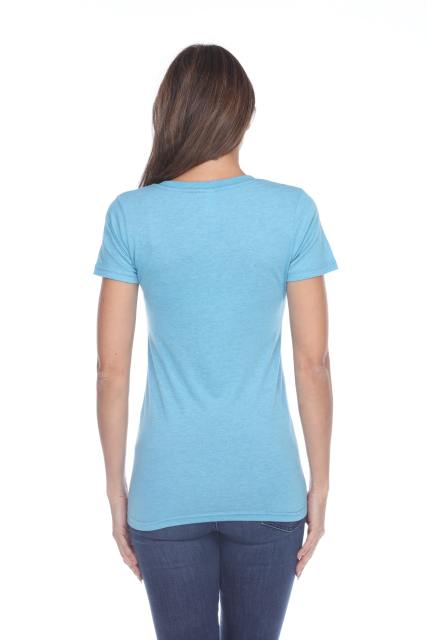 3203 Junior's Tri Blend Short Sleeve Deep V-Neck Tee