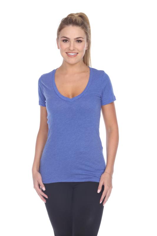 3203 Junior's Tri Blend Short Sleeve Deep V-Neck Tee
