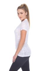 3503 Junior's Burnout V Neck Tee