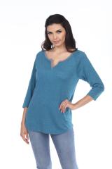 7204 Ladies Split-V Neck 3/4 Sleeve Raglan