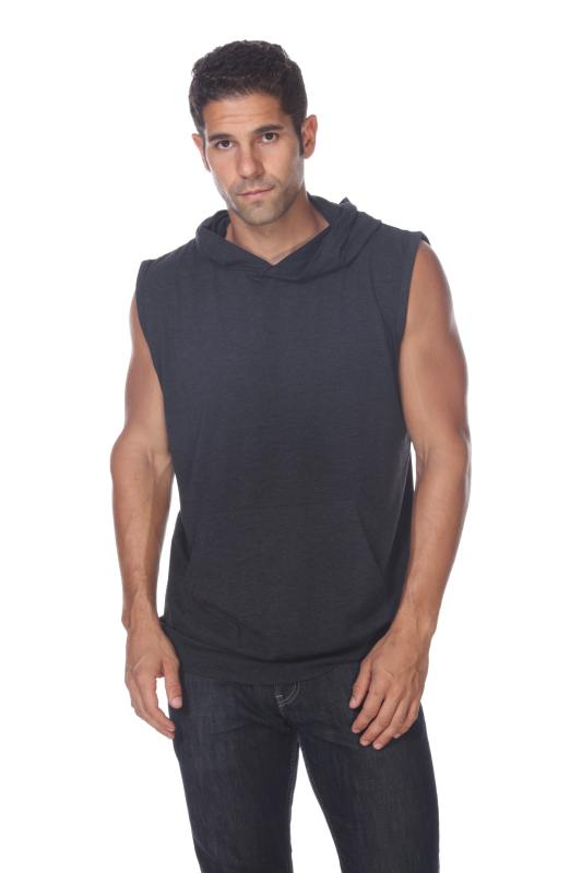 3758 Men's Tri Blend Sleeveless Hoodie