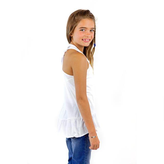 9013 Girl's Tied Racerback Ruffle Tank