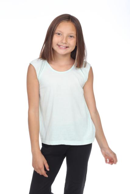 9014 Girl's Flutter Sleeve Tank