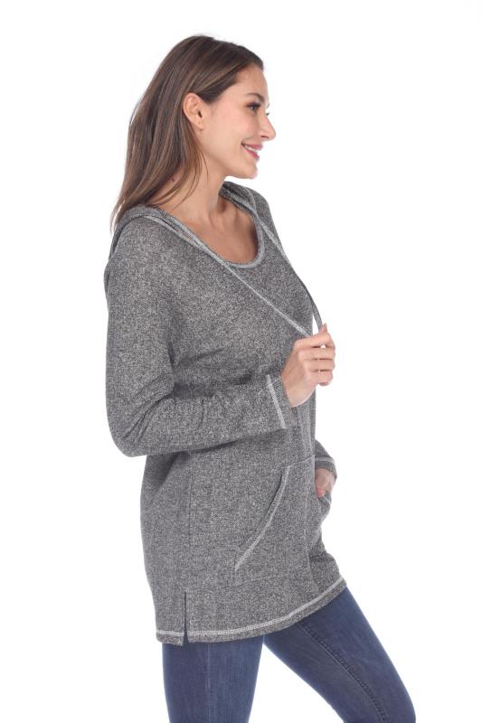 8905 Junior's French Terry Tunic Pullover Hoodie