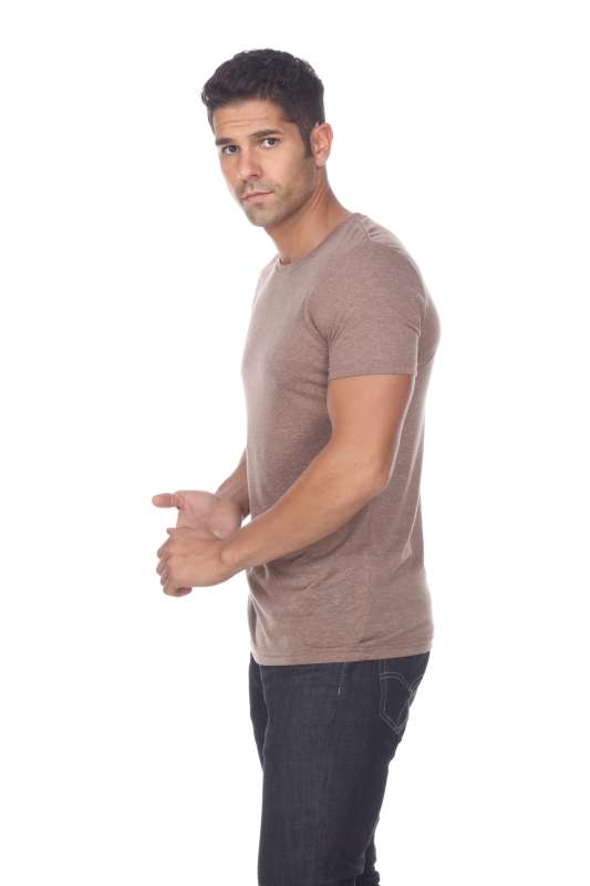 3700 Men's Poly Linen Blended Crewneck Tee