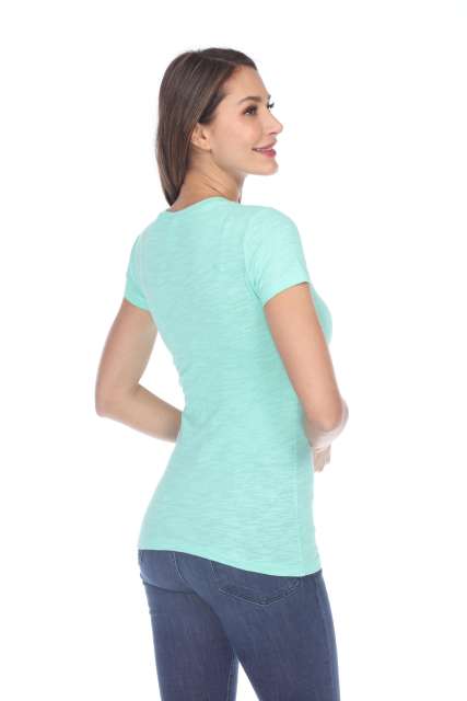 6053 Juniors Cap Sleeve Cotton Slub Tee