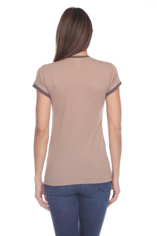 3001 Junior's Cap Sleeve CVC Blended Ringer Tee
