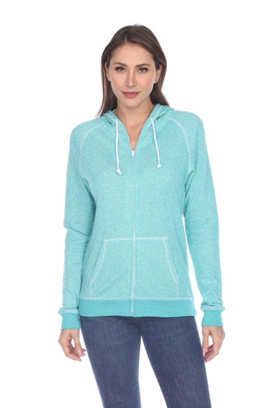 8902 Juniors French Terry Long Sleeve Zip Hoodie