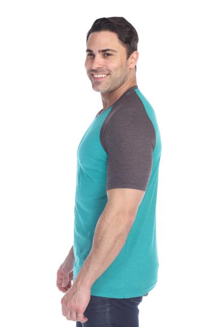 3601 Men's Short Sleeve CVC Blended Crew Neck Raglan