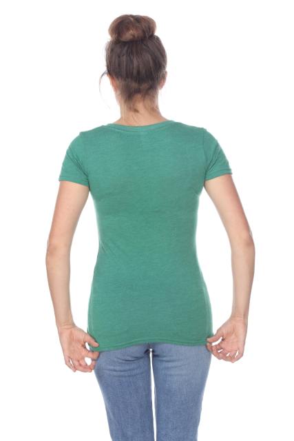 3203 Junior's Tri Blend Short Sleeve Deep V-Neck Tee